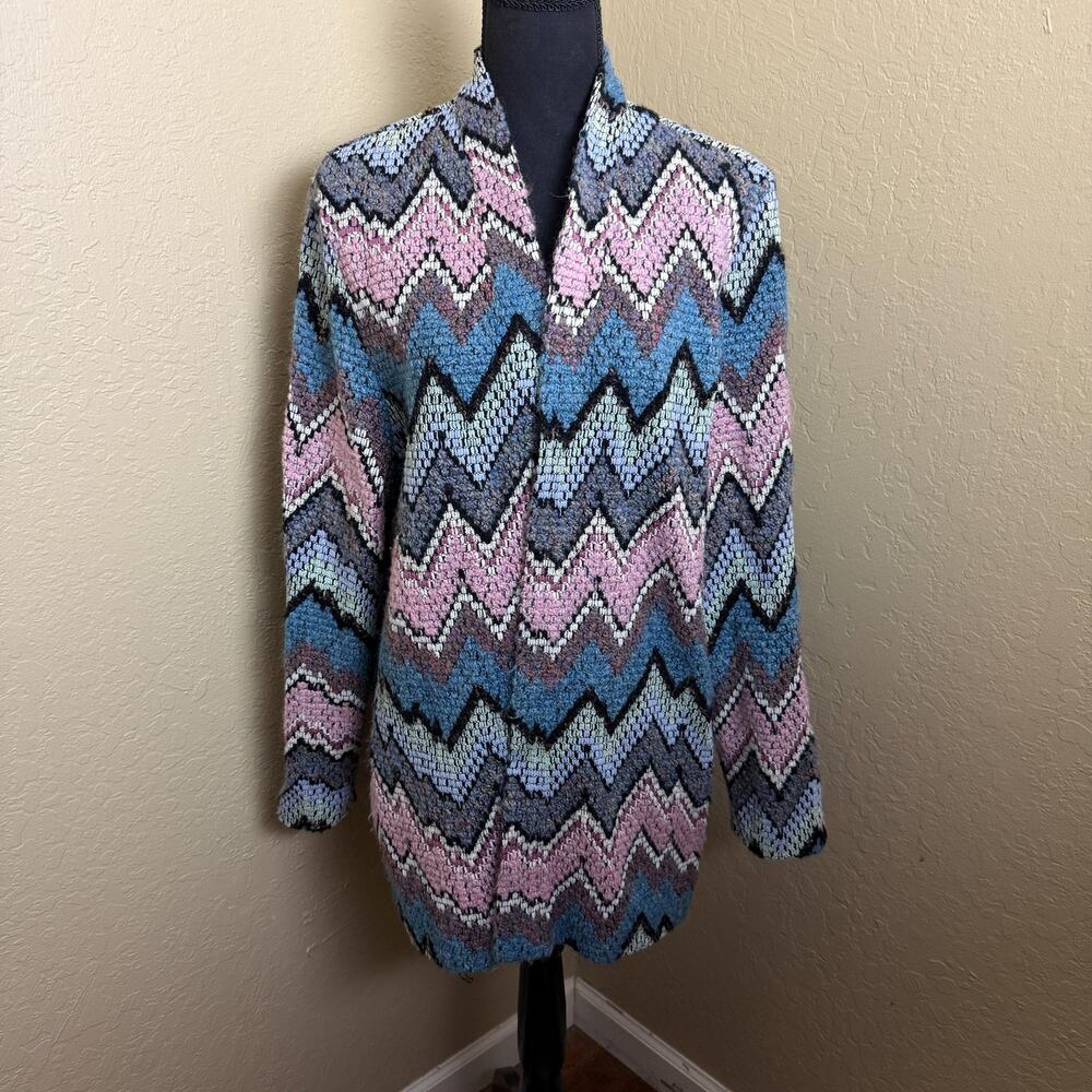 Vintage Graff Californiawear Textured Zig Zag Jacket Size 20 Multicolor